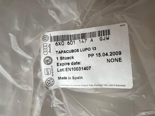 Volkswagen OE 6X0601147A, DWP545254OE Ковпаки коліс комплект 13" VW Polo III 6X0601147A Нові оригінальні