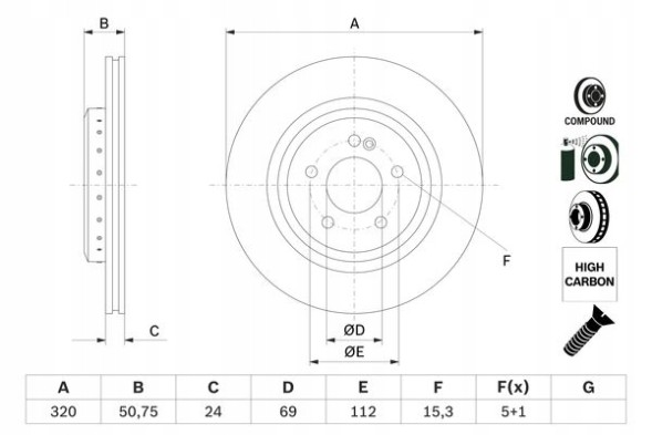 Bosch 0 986 479 G36 Диск хам. 0986479Г36 bosch