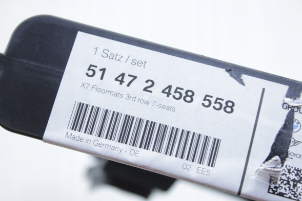 BMW OE 2458558 51472458558 ГУМОВІ КИЛИМКИ ЧОРНІ ЗАДНІ ALLWEATHER 3 РЯДИ BMW G07 X7 2458558
