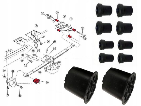 PC B364 SET RS ВТУЛКИ РЕСОНИ CHRYSLER GRAND VOYAGER 01-07 RS RG