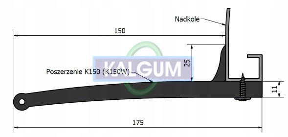 Kalgum POSK150(kpl) / KG-000511-001 Підкрилки гумові 4х1,6м + 15см