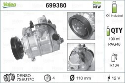 Valeo 699380 Компресор компресора кондиціонера 699380 valeo audi