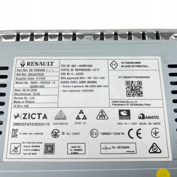 Renault OE Радіоплеєр Renault OE 281150846R