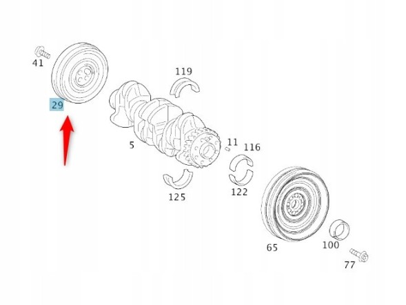 Mercedes-Benz OE РЕМІННЕ КОЛЕСО ОРИГІНАЛ 2.2 CDI A6510353212