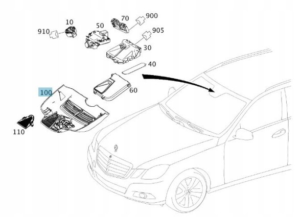 Mercedes-Benz OE A 2128210436 7E94 КРІШКА КАМЕРИ MERCEDES W212 A2128210436