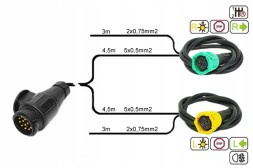Fristom KPL348 Комплект світлодіодної лампи для причепа лафета буса ft-230 13-pin 4,5м