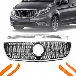 TOPGER KRG-ME-237 X РЕШІТКА РАДІАТОРА MERCEDES DB VITO W447 2020- СРІБЛЯСТА СТИЛЬ GTR