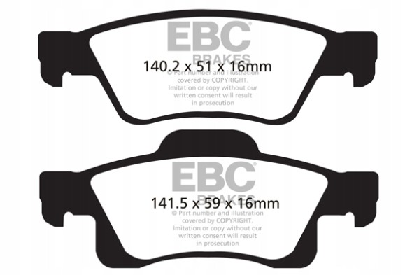 EBC 22038904 Strong ebc green stuff 6000 блоків 4x4 - jeep grand cherokee wk2 задня