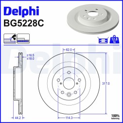 BG5228C DELPHI Диск гальмівний