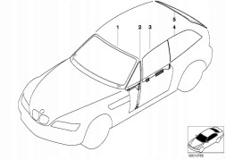 BMW OE Скло бокове зелене ліве BMW E36 51368399181