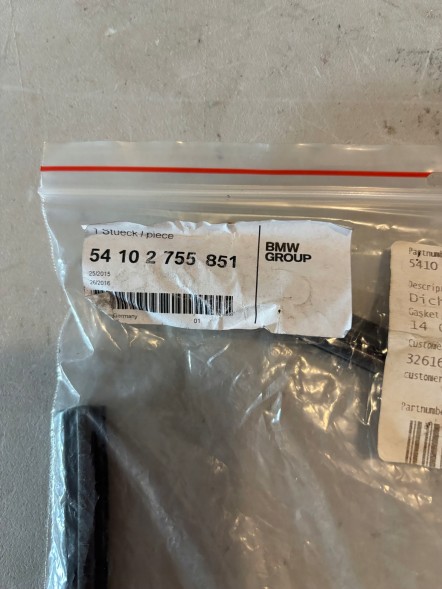 BMW OE 54102755851 MINI R55 R60 R61 R56 Ущільнювач скла люка 5410 2755851