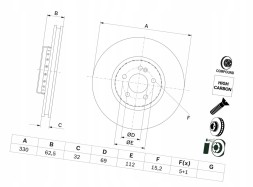 Bosch 0 986 479 H48 Гальмівний диск фронт 330х32 в 2-х частинний - bosch 0 986 479 h48
