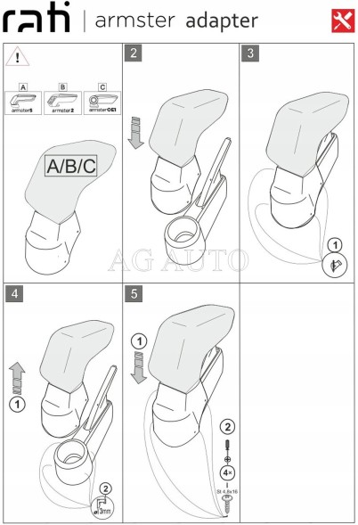 Rati V05305A Підлокітник Armster 3, Seat Mii, Škoda Citigo, VW UP, 2011-2019, тканина