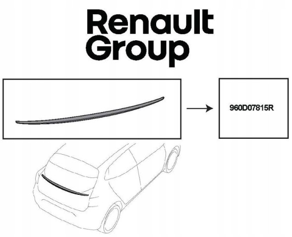 Renault OE 960D07815R Накладка / спойлер кришки багажника RENAULT CLIO VI