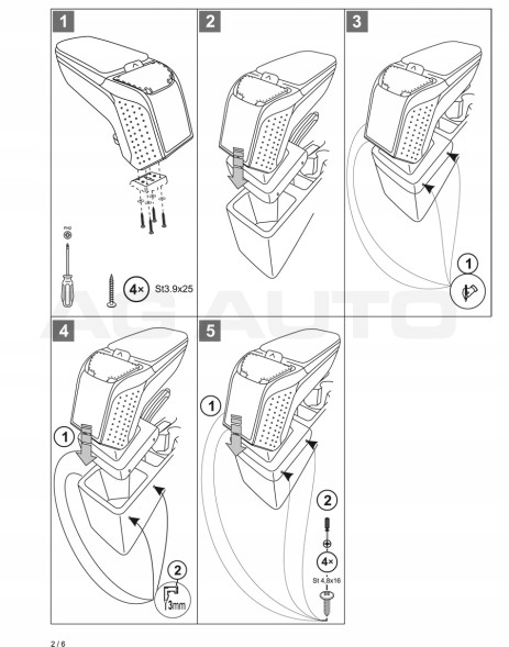 Rati V01242 Підлокітник ARM2 Hyundai i20, 2014-2020, Bx