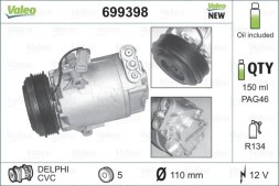 Valeo 699398 Компресор компресора кондиціонера 699398 valeo opel