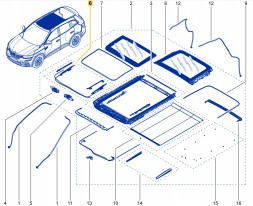Renault OE Набір салазок люка Renault Koleos 2 II 913662238R