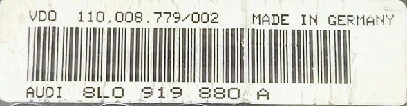 Volkswagen OE 8L0919880A VDO 110.008.779/002 Z PIN przygotowany w SDK ЛІЧИЛЬНИК AUDI A3 8L 8L0919880A З ВАШИМ ПРОБІГОМ ТА PIN-КОДОМ FIS