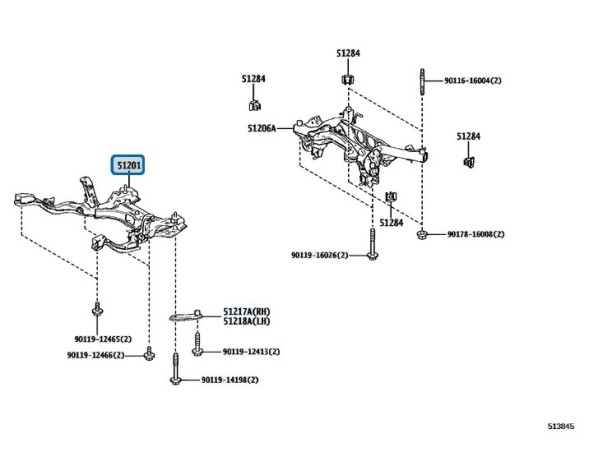 Toyota OE Передній важіль підвіски Toyota GR Yaris Gen 1/Gen 2 OEM 5120152141