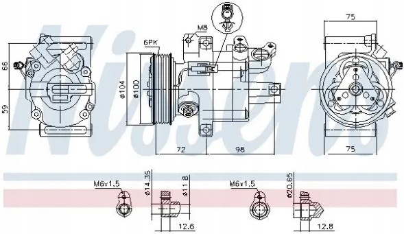 Nissens 89399 Компресор компресора кондиціонера 89399 nissens