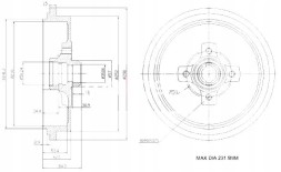 Maxgear MGX19-0835(EXT) Барабани хам. 2Шт vw т. Passat 88-93 maxgear