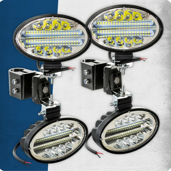 Mizar 75696 Комплект робочих фар LED 12V 24V права ліва + кронштейн John Deere 4 шт.