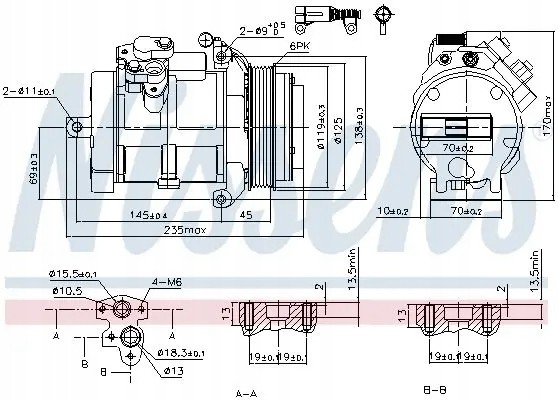 Nissens 89606 Компресор компресора кондиціонера 89606 nissens