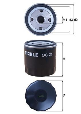 OC21 MAHLE ORIGINAL Фільтр мастил