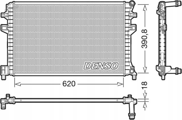 Denso DRM02018 Радіатор охолодження двигуна vag denso drm02018