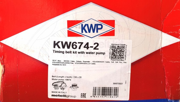 KWP KW674-2 Насос води + комплект ременя ГРМ