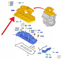 Ford OE KX6E-6A949-CA KX6Z6A949C ЩИТОК ДВИГУНА ВЕРХНІЙ 2.3 EB FORD FOCUS Mk4 2021- 2525706 _ KX6E-6A949-CA
