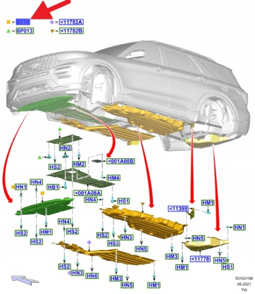 Ford OE ЗАХИСТ ДВИГУНА НИЖНІЙ FORD EXPLORER 2020- OE 2638965 _ L1MB-8B384-AE