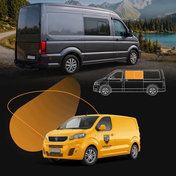 CHROMEMASTER CH-GL-0143-Q89 Переднє праве розкривне бічне скло для PEUGEOT E-EXPERT I 2020- (L2 / L3)