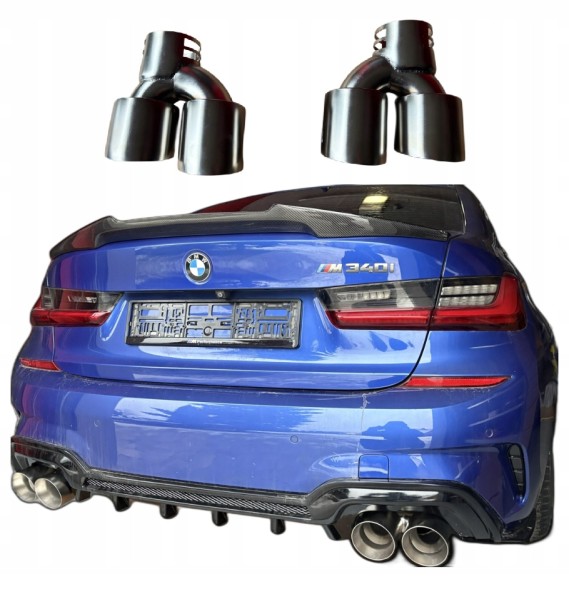 BM KOŃCÓWKI WYDECHU 2PARY KOŃCÓWEK 101MM SREBRNE BMW M НАСАДКИ ВИХЛОПНОЇ ТРУБИ 2 ПАРИ НАСАДОК 101MM M340 M240 M440 СРІБНІ BMW g20 g22 g42