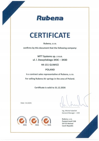 MTT System 0019 Подушки пневматичні підвіски ford transit mk8 2014-2026 1m