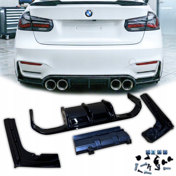 Китай Dyfuzor BMW F30 M3 Дифузор заднього бампера BMW F30 у стилі M3, чорний глянець, спойлер, накладка