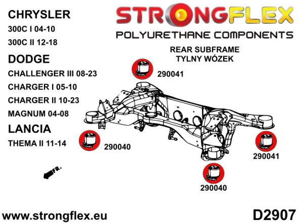Strongflex 290040A: Втулка задньої балки - передня SPORT Strongflex