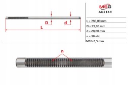 MSG AU214C Планка зубчаста рульової передачі Audi A4 04-08, Audi A4 00-06