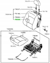 Mitsubishi OE Губка спинки сидіння передня ліва Mitsubishi Lancer OE 6901A849