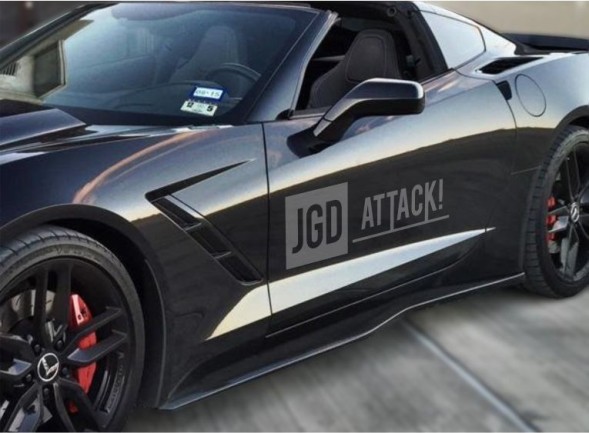 Ikon Motorsports JGD-COR-SSGB Порогові планки ZR1 Стиль - Чорний Блиск CHEVROLET CORVETTE 2014-2019 C7