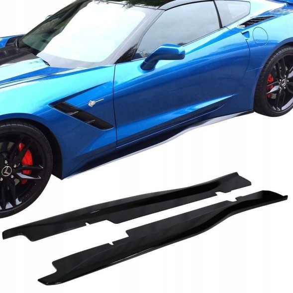 Ikon Motorsports JGD-COR-SSGB Порогові планки ZR1 Стиль - Чорний Блиск CHEVROLET CORVETTE 2014-2019 C7