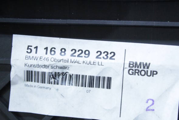 BMW OE 8229232 51168229232 ПІДЛОКІТНИК ЦЕНТРАЛЬНОЇ КОНСОЛІ ТУНЕЛЮ ЧОРНИЙ BMW E46