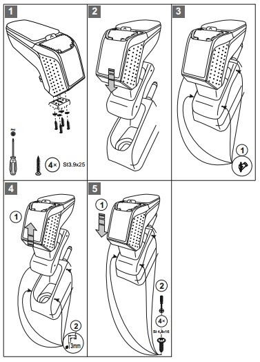 Rati V01668B ПІДЛОКІТНИК ARMSTER 2 CITROEN C-ELYYSE 2012-