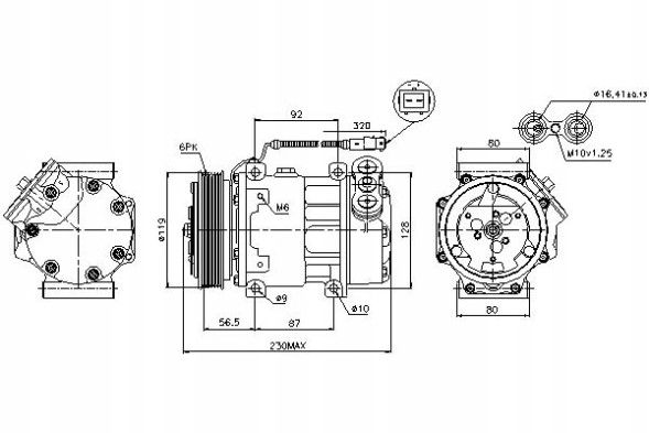 Nissens 89047/NIS Nissens компресор кондиціонера citroen c5 i, c8, e + помічник водія #28