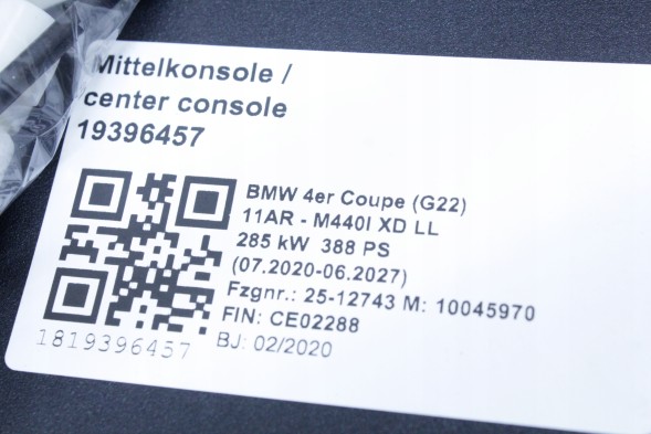 BMW OE 9870475 51169870475 ЧОРНИЙ ПІДЛІКОТНИК SCHWARZ З СИНІМИ ШВАМИ BMW G42 G20 G21 G22 G23 G26
