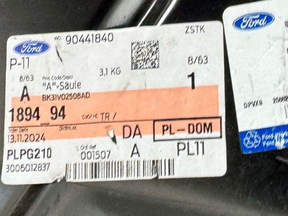 Ford OE Ford Transit MK8 13-25r Обшивка стійки А права 1894594 BK31-V02508-AD