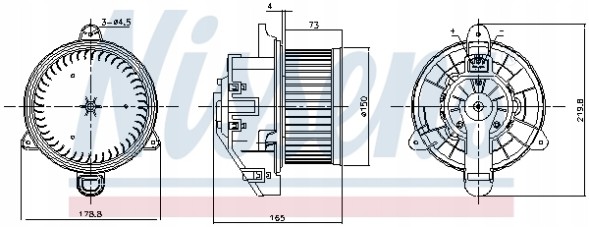 Nissens 87536 Повітродувка кабіни ford transit 13-18/transit/tourneo custom 12->