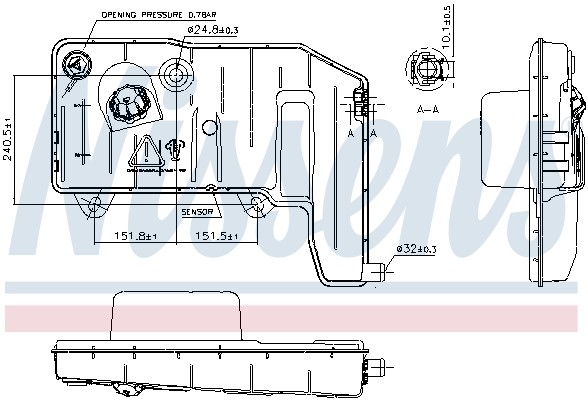 V-maxzone Part VIC-241954 Розширювальний бачок охолоджувальної рідини NIS для IVECO STRALIS I, STRALIS