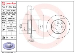 08 7165 21 BREMBO Гальмівний диск