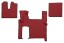 V-maxzone Part VIC-128598 Килимки підлоги ЕКО-Шкіра стьобані (3 шт.) Червоні дві шухляди, на